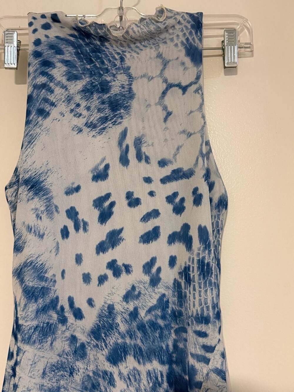 RESA Savannah Mini Dress Blue White Animal Print Size Small - Picture 4 of 8